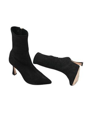 L'Agence Severine Stretch-Suede Boot in Black